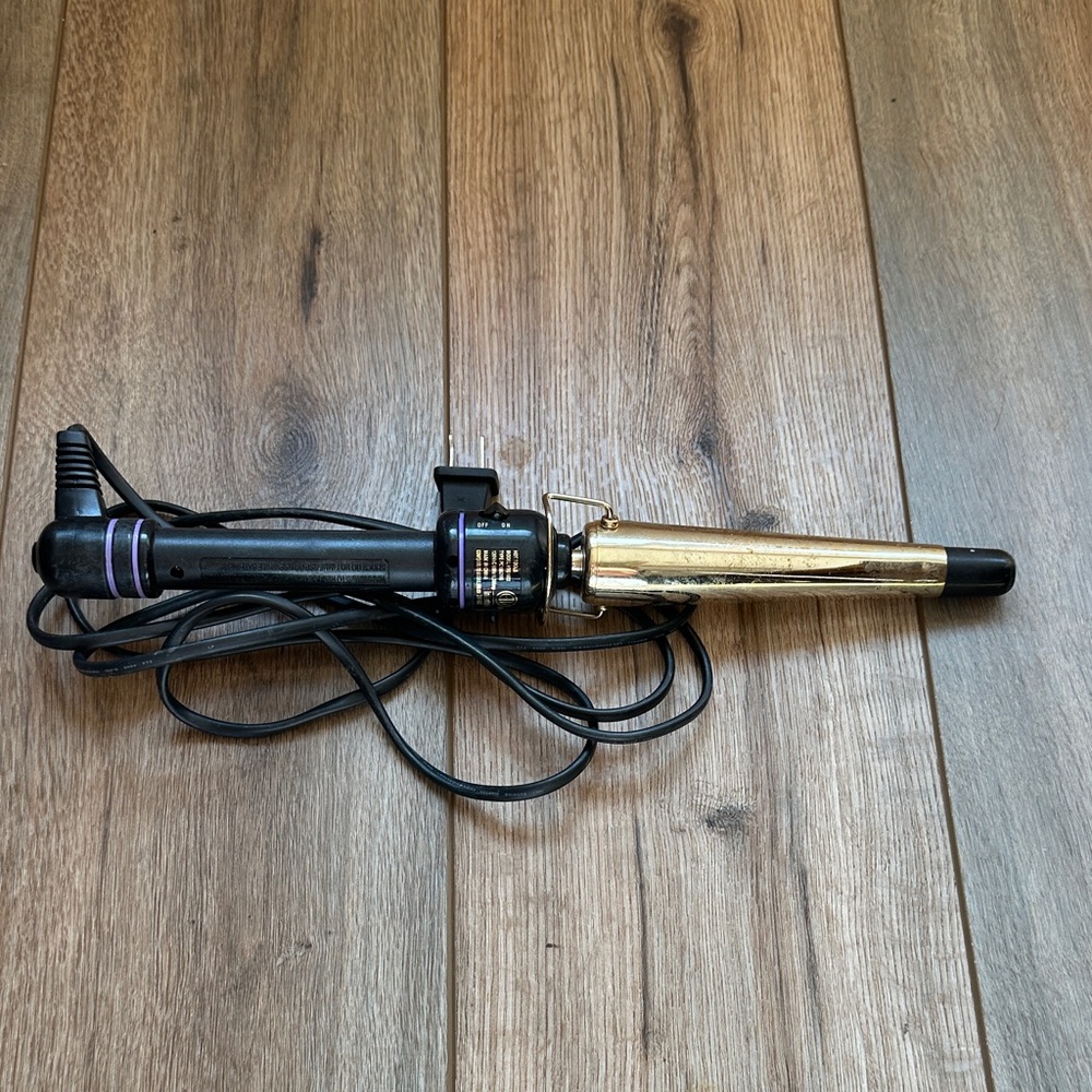 Gold and Black Curling Iron